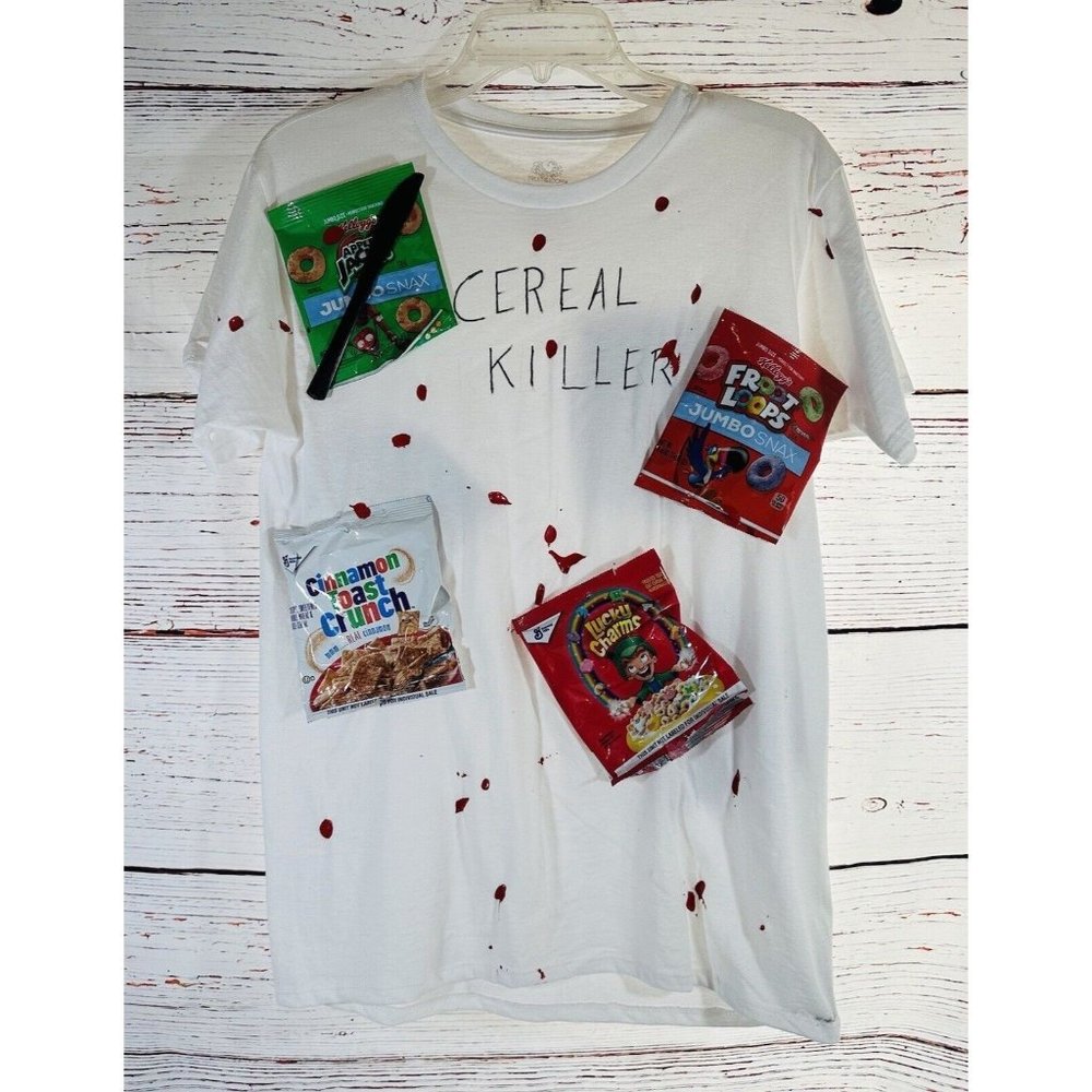 Halloween Costume Kids Size XL 18-20 Funny Cereal Killer Handmade Shirt Blood